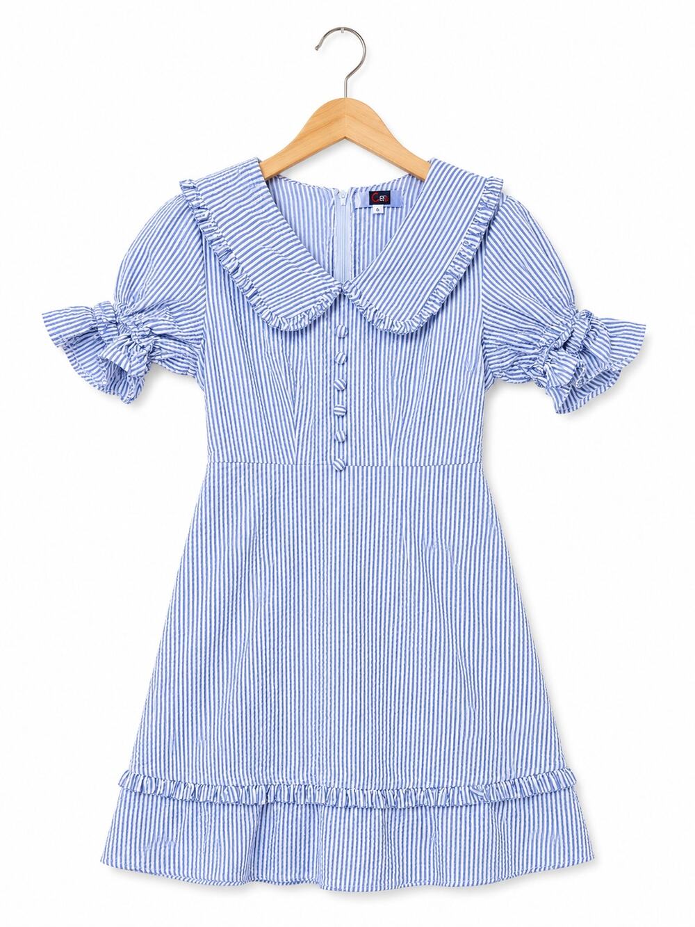 LG Seersucker Fit & Flare Mini Dress Size Medium